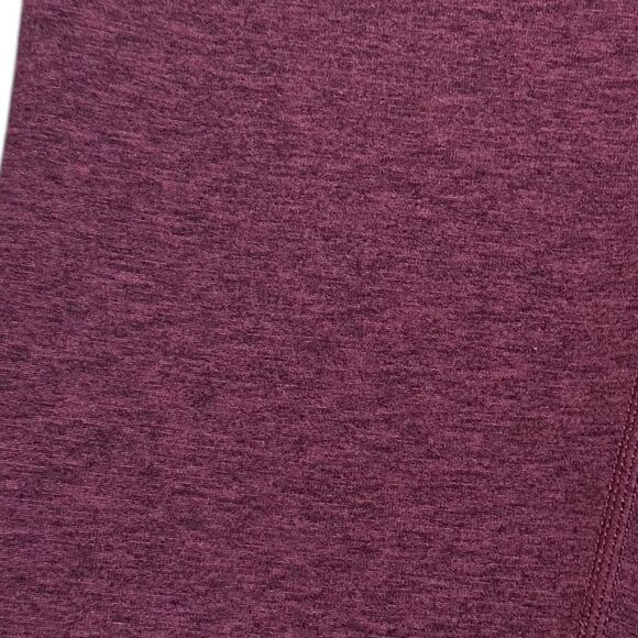 Core 10 Womens Maroon Red Ruffle Trim Mid Rise Slimming Activewear Legging - Picture 7 of 9